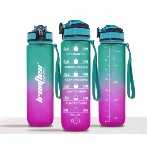 WATER BOTTLE 1L PURPLE-GREEN